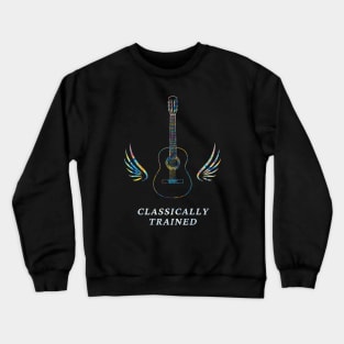 Classically Trained Classical Acoustic Guitar Outline Wings Crewneck Sweatshirt